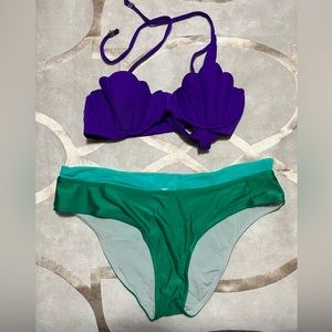 Enchanted Bikinis seashell bikini small top medium bottoms
